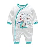 エルフ ベビー(Fairy Baby)ベビー服 カバーオールロンパース 前開き 長袖 可愛い船柄 6M