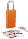 Brady 123400 Lockout Padlock Keyed Different 1/4 Orange [並行輸入品]