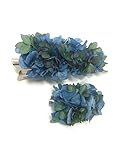【プリザーブドフラワー/ヘアアクセサリーシリーズ2点セット/本当の紫陽花の髪飾り】落ち着きのある美しく神秘的な表情のブルーとグリーンの髪飾り【ラッピング付き】
