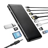 サンワダイレクト Type-C ドッキングステーション 3画面出力 HDMI ×2 DisplayPort×1 PD 100W LAN Type-A×3 microSD＆SDカード イヤホンジャック 専用AC付属 11in1 400-VGA020
