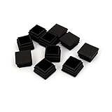 uxcell デスク脚プラスチックブランキングエンドキャップスクエアチューブインサートブラック25mmx25mm 10個入り