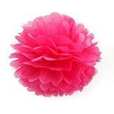 SODIAL(R) 紙ポンポン　誕生日パーティー　ウェディング　家の装飾　ホットピンク　10cm