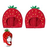 [HAPPY SUGAR] いちご マスク カチューシャ かぶりもの イベント 仮装 コスプレ パーティー キャップ ハロウィン 2個セット