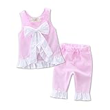 サクララ（Sakulala) 2点セット子供服 上下セット ベビー服 キッズ 赤ちゃん プリンセス 薄い 無地 ノースリーブシャツ セットアップ 女の子