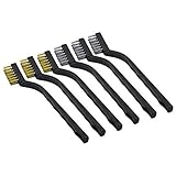 6本組 ワイヤーブラシ 真鍮 ステンレスブラシ サビ取りブラシ 穴付き