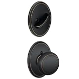 Schlage Lock Company F59AND716WKF Aged Bronze Andover Interior Pack Knob Set with Single Cylinder De