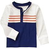 クレイジーエイト Crazy 8/ ストライプ ヘンリー アイボリー トップス長袖Tシャツ 5歳【並行輸入】