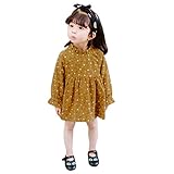 幼児の子供の赤ちゃん幸運な太陽の女の子の花姫ドレスの服 (90, 黄)