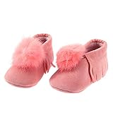 Domybest 【冬を懐に抱えて】秋冬 幼児用靴 子供用ファーストシューズ ベビー小児靴 ポンポンとタッセルを飾る かわいい 写真小道具 出産お祝い 柔らか 滑り止め 0-18ヶ月に適して