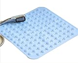 バスマット すべらない 滑り止め 裏面吸盤付き PVCバスタブ 49x49 (スカイブルー)