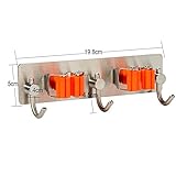 ZehU IStainlessスチールバスルームキッチン3 M粘着ラックホームオーガナイザーツールモップほうきホルダー 2 Holders with 3 hooks mhy-0717-jj565