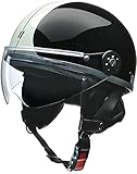 リード工業(LEAD) バイク用ハーフヘルメット O-ONE(オワン) ブラック/シルバー - フリー(57-60cm未満)