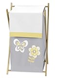Sweet Jojo Designs Yellow Gray and White Mod Garden Girls Baby and Kids Flower and Butterfly Clothes