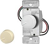 Eaton RI06P-VW-K2 600-Watt 120-Volt Single-Pole/3-Way Incandescent/Halogen Dimmer with Preset, Ivory