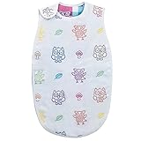 ZWOOS ガーゼスリーパー 6重 コットン製 柔らかい ベビー パジャマ 38*62cm 0-3歳用 (フクロウ)