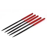 uxcell　ヤスリ　ラウンドファイル　プラスチックハンドル　ハンドツール　5mm x 180mm 　5本入り