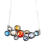 Solar System Necklace - Silver Tone Bib Pendant [並行輸入品]