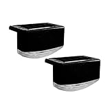 CHEEKON 160827,Set of 2 Solar Landscape LED Deck Lights,Outdoor,Garden,Rail,Fence,Black [並行輸入品]