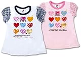 (アイラブパパ&ママ)I lovePaPa&Mama ミニハート パフ袖 Aライン半そでTシャツ 100cm ママピンク