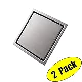 KES Invisible tile-in Drain 6-inch by 6-inch Sus 304ステンレススチールRustproof with Strainer 2パック、v252s15-p2
