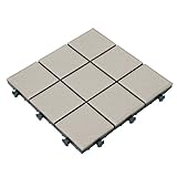 ベランダタイル 9枚 タイルタイプ (60枚セット) 3×3 PT-30-60 グレー