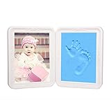 Greenery ベビーフォトフラーム 写真立て l型 2面 写真入れ 立体的な手形足型残せる 粘土2個セット お出産祝い ヨロッパースタイル かわいい クラシック調 出産記念 お子様の成長記録 お誕