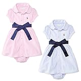 Ralph Lauren(ラルフローレン) 鹿の子ストライプシャツワンピース 18M(12-18ヶ月) ピンク[並行輸入品]