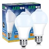 共同照明 2個セット LED電球 E26 人感センサー 電球 60W形相当 昼光色 810LM 自動点灯・消灯 明暗センサー付 LED 人感ライト 防犯ライト GT-B-R7W-E26-2B 玄関 廊下 階段 トイレ 洗面所 長寿命 省エネ 節電 消し忘れ防止 PSE認証済