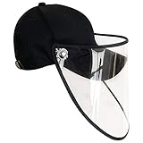 野球帽 大人野球帽 日除け帽子 UVカット 帽子 ハット フェイスカバー 透明タイプ 釣り 防風 防塵 男女兼用