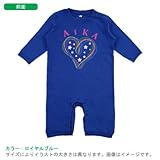 BabyChips RAINBOWハート(名入れ長袖ベビーロンパース) 80 ロイヤルブルー