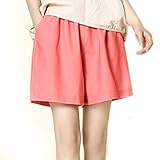 Spinas(スピナス) マタニティ　ショートパンツ キュロット 夏　ハーフパンツ 合わせやすい　ボトム 腹巻　M　L　XL　全4色（ブラック　オレンジ　ベージュ　ピンク） (L, ピンク)