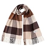 [GILDARA] CH70 最高級 カシミヤ100% タータンチェック ストール 大判 レディース メンズ (BLOCK CHECK OW×BE×BR（BC05）)