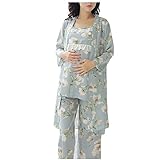 Spinas（スピナス) マタニティ 清楚な花柄3点セット セットアップ ルームウェア 部屋着 パジャマ 乳服口付き 大人上品　大人かわいい服 4タイプ