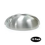 10 Pack 3 inches Brushed Nickel Kitchen Cabinet Knobs Cup Shell Door Handles [並行輸入品]
