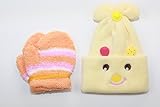 [ELEEJE] 絶対かわいい‼ 幼児用ニット帽 あったか手袋付き (黄色B)