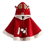 桜の雪　クリスマス　肩掛け ベビー服　 防寒フード付きマント　女の子 (100cm)