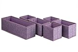 Set of 6 fabric drawer/dresser organizer baskets, foldable storage cubes, closet collapsible organiz