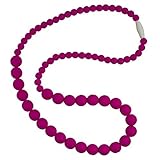 Funky Silicone Teething Necklace for Mom to Wear - Color Crimson - Our teething beads are made from 