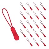 ファスナー 引き手 ジッパータブ 交換用 レッド 20本 ジッパープル 工具不要 PVC 滑り止め カラフル NYANDELMO ND-0213-R01-RD-20