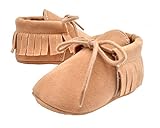 秋冬　赤ちゃん　キッズ　スクラブ　タッセル　ウォーカー　ベビーシューズ　ソフト底レース ファーストシューズ 屋内 子供 幼児 新生児靴 滑り止め (13cm（12-18ヶ月）, クリーム色)