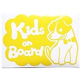 イエロー（黄色） 犬 ジャックラッセルテリア ネクタイ Kids on board キッズオンボード ステッカー 窓ガラス用シールタイプ 車 戌 干支 動物