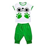 Ochine 男の子　子供服　短袖Tシャツ＆七分パンツ　上下 2点セット 短袖 ウエスト ゴム 仕様 カッコイイ　セットアップ ベビー 普段着 英字 プリント　男の子 (100、2-3歳)