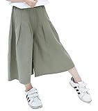 Plus Nao(プラスナオ) ガウチョパンツ スカーチョ ワイドパンツ スカンツ ボトムス 無地 シンプル 子供 キッズ ジュニア 女の子 女児 120cm カーキ 130cm