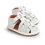 PUERI ベビーシューズ　ファーストシューズ　サンダル　男の子　女の子 柔らかい靴底 出産祝い　春夏 (L, ホワイト)