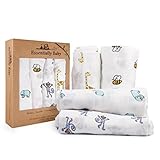 Bamboo Baby Swaddle Receiving Blankets - Super Soft and Cool- Keep Infant Safe with Natural Anti-Bac
