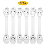 GAGAKU(ガガク) ドアロック ストッパー 両側閉鎖可 電子レンジ 引き出し 戸棚 冷蔵庫用 6点セット ホワイト