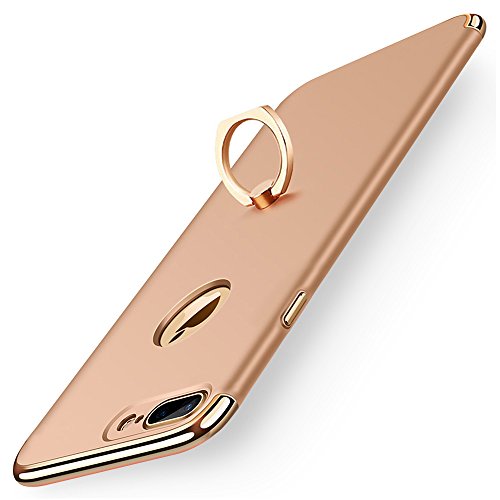 Kyoka Iphone8 Plus ケース Iphone7 Plus ケース リング付き 衝撃防止 スタンド機能 3パーツ式 アイフォン8 プラス 7 プラス ケース 高級感 薄型 携帯カバー Iphone8 Plus Iphone7 Plus ゴールド エレクトロニクス
