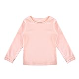 Chaufly ベビー服 子供服 Tシャツ キッズ ボーイズガールズ キャンディー カラー Oネック ピュアロングスリーブ ソフト ボトミング Tシャツ