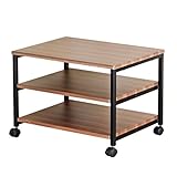 SINAPP テレビ台 32型対応 幅60 木製 3段ラック キャスター付 SIK1112 ブラウン