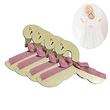 New. Joy 4個/ 1セットかわいベビー子供服ハンガーコートラック い スワンデザイン  ソリッドウッド 木製 子供用ハンガーク ノンスリップ ハンガー スカート ハンガー 服 ハンガー パンツ